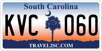 SC license plate KVC060