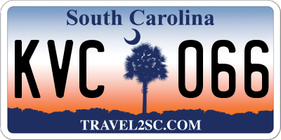SC license plate KVC066