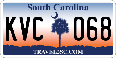 SC license plate KVC068