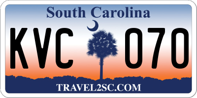 SC license plate KVC070