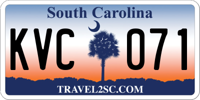 SC license plate KVC071