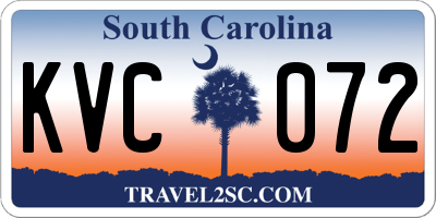SC license plate KVC072
