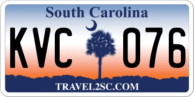 SC license plate KVC076