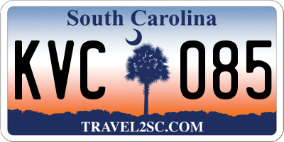 SC license plate KVC085