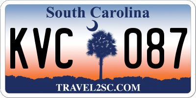 SC license plate KVC087