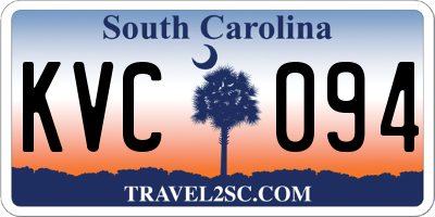 SC license plate KVC094