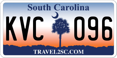 SC license plate KVC096