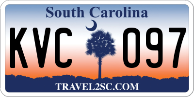 SC license plate KVC097