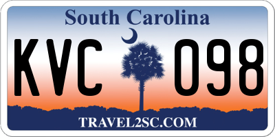 SC license plate KVC098