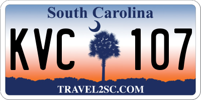 SC license plate KVC107