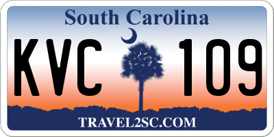 SC license plate KVC109