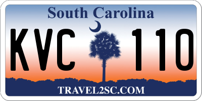 SC license plate KVC110