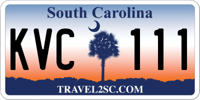SC license plate KVC111
