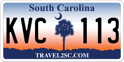 SC license plate KVC113