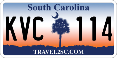SC license plate KVC114