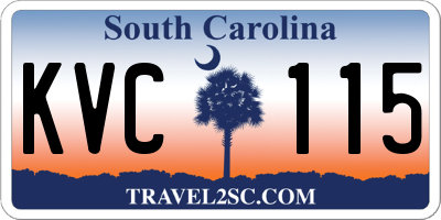 SC license plate KVC115