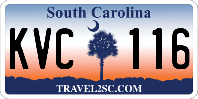 SC license plate KVC116