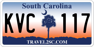 SC license plate KVC117