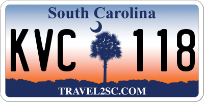 SC license plate KVC118