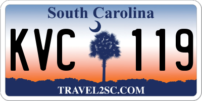 SC license plate KVC119