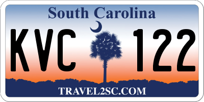 SC license plate KVC122