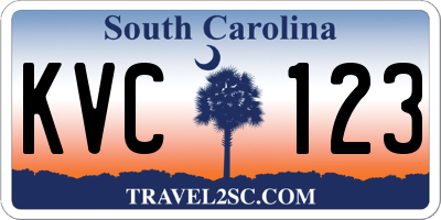 SC license plate KVC123