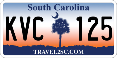 SC license plate KVC125