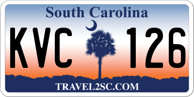 SC license plate KVC126