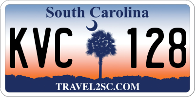 SC license plate KVC128