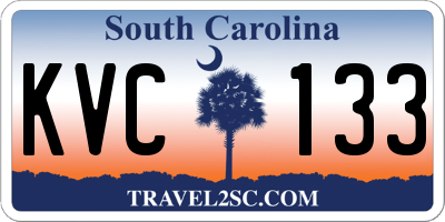 SC license plate KVC133