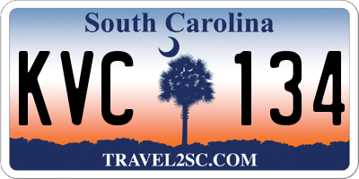 SC license plate KVC134
