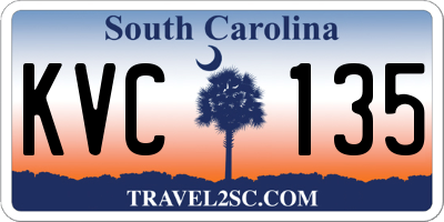 SC license plate KVC135