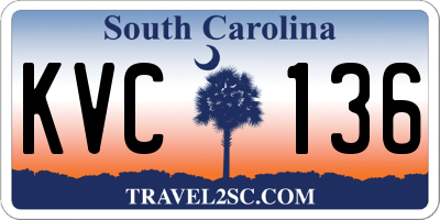 SC license plate KVC136