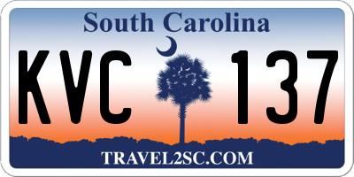 SC license plate KVC137