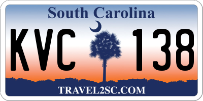 SC license plate KVC138