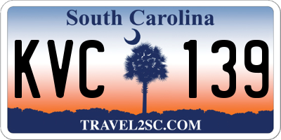 SC license plate KVC139