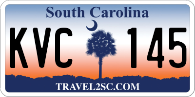 SC license plate KVC145
