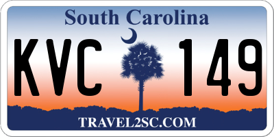SC license plate KVC149