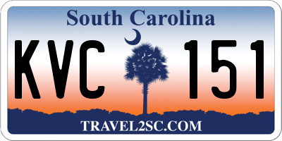 SC license plate KVC151