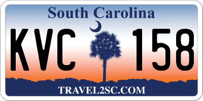 SC license plate KVC158