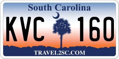 SC license plate KVC160