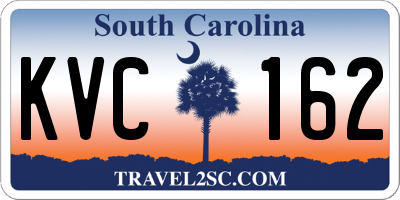 SC license plate KVC162