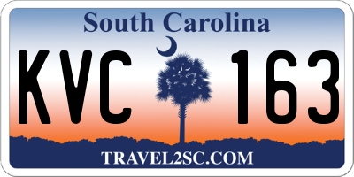 SC license plate KVC163