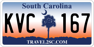 SC license plate KVC167