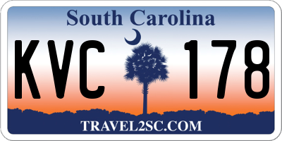SC license plate KVC178