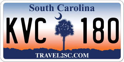 SC license plate KVC180