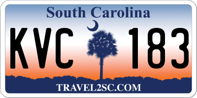 SC license plate KVC183