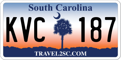 SC license plate KVC187
