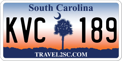 SC license plate KVC189