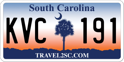 SC license plate KVC191